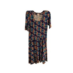 LuLa Roe A line swing dress 3/4 sleeves size large